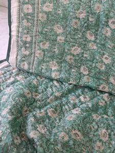 Handmade Indian Jaipuri Block Print Quilt Floral Design Reversible Cotton Voile Razai <b>Bedding</b> Sets for Hotel Home Use - Product Image 4