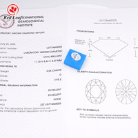 RedLeaf 1 ila 5 karat IGI Sertifikalı Oval CVD Laboratuvar Üretimi Elmas DEF Renk VVS VS Berraklıkta Gevşek Parlak Sentetik Elmas