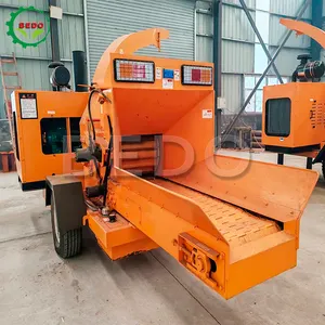 Trang trại rừng máy móc gỗ Bộ vi xử lý log chi nhánh cây lá mulcher Shredder chipper chipping máy với động cơ diesel Máy Nghiền