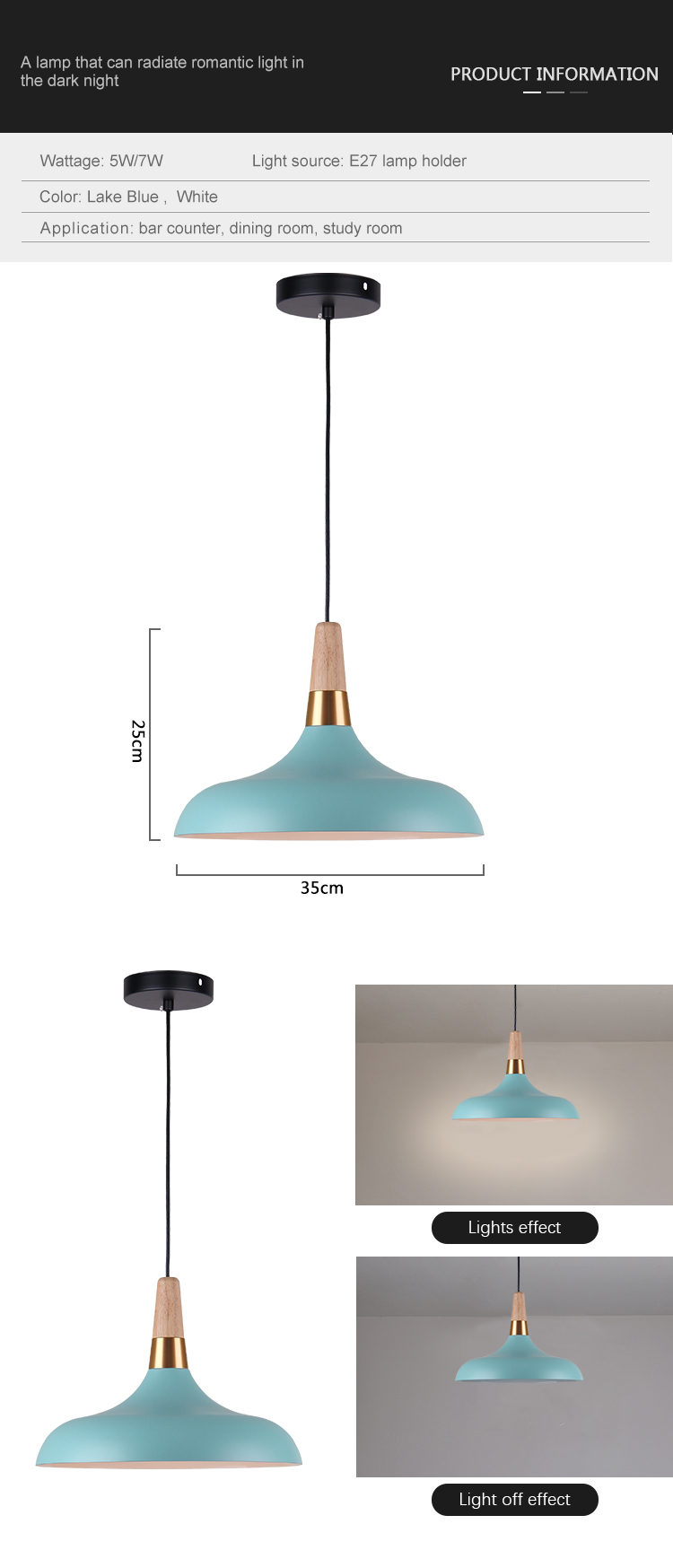 Modern Style Indoor Study Room Dining Room Decoration E27 Glass Pendant Lamp
