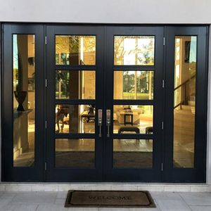 Puerta Francesa Arquitectónica de Aluminio con Paneles Laterales y Travesaño para Entrada y Patio, con Opciones de Rejilla TDL/SDL y Cerradura Multipunto - Product Image 4