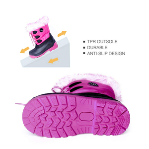 Bottes de neige en fourrure rose pour enfant, chaussures imperméables, de haute qualité, originales, vente en gros - Product Image 4