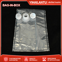 Sac en boîte transparent de qualité alimentaire avec bouchon à vis, emballage liquide BIB étanche pour eau, jus, sirop