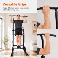 Station de dips et tractions autoportante en acier au carbone, 10 niveaux, hauteur 189-229 cm, capacité 150 kg, cage de musculation pour entraînement de force