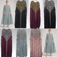 Nouvelle Robe Kaftan Perlée Bordeaux pour Femme, Broderie Florale, Col Montant, Manches Longues, Modèle Modeste, Idéale pour l'Aïd et le Ramadan, Vente en Gros pour Boutiques