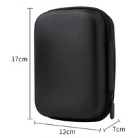 Estuche Rígido de EVA Negro y Duradero, Multifuncional, de Gran Capacidad, Impermeable, Resistente a Golpes, con Cierre, para Banco de Energía y Auriculares