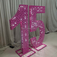 Nouvelles lettres lumineuses LED en métal perforé motif ciel étoilé, 15 XV, pour mariage et fête d'anniversaire