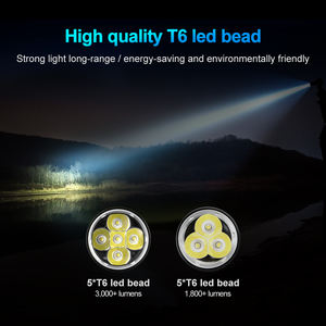 Lampe de plongée en alliage d'aluminium, vente directe usine, portée de faisceau 300-400M, LED T6 au lithium rechargeable, personnalisable, pour utilisation sous-marine - Product Image 4