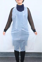 Tablier jetable en PE imperméable sans manches pour la cuisine, le nettoyage, la préparation alimentaire et la peinture