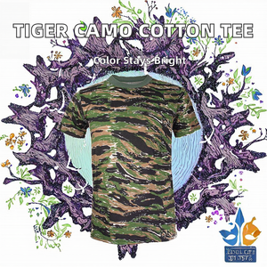 High Colorfastness Cotton Tiger <b>Camouflage</b> Digital Printing Knitted Custom Tactical <b>T</b>-<b>Shirt</b> - Product Image 2