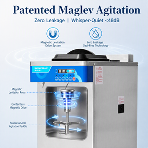 Máquina de Helado Suave de Bajo Mantenimiento U161 |   Máquina para Hacer Helados Vertical de Alta Capacidad de 18L/H con Agitador Magnético Patentado - Product Image 5