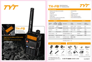 TYT TH-UVF8 radio vhf uhf dual <span class=keywords><strong>band</strong></span> dual display scrambler128 canali 25 radio stassions DTMF TOT - Product Image 5