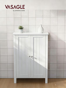 Modern Solid <strong>Pine</strong> Wood Floor Storage Cabinet with Two Adjustable <strong>Shelves</strong> Living Room &amp; Bedroom Storage <strong>Unit</strong> - Product Image 3