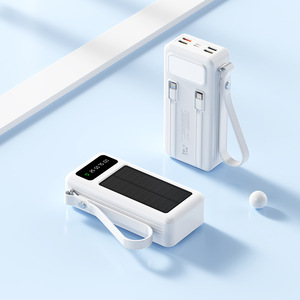 สินค้าใหม่ 2026 พาวเวอร์แบงค์พลังงานแสงอาทิตย์แบบพกพา 20000mah 30000mah 50000mah พร้อมสายในตัวและไฟฉายแบบทนทาน - Product Image 1