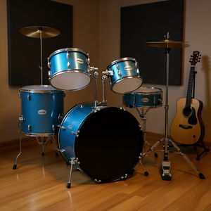 Batterie de percussions Vevor 5 pièces, grosse caisse de 22 pouces, bleu vif, réglable, pour débutants - Product Image 2