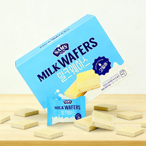 Gaufrettes au lait SAM, 1 carton de 18 pièces, gaufrettes sucrées à la crème de lait, collation premium pour enfants, collation bien-être pour le déjeuner scolaire, boîte cadeau, vente en gros - Product Image 1