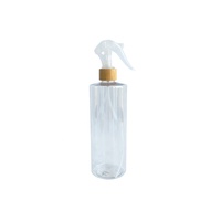 Emballage nature 16oz 500ml flacon pulvérisateur de parfum en plastique rechargeable avec mini vaporisateur à gâchette en bambou