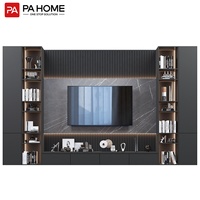 Meuble TV Mural de Salon Luxe en Bois Design Moderne PA