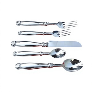 Ensemble d'argenterie en acier inoxydable poli de haute qualité, ensemble de couverts en métal de qualité écologique avec logo personnalisé, couverts pour fêtes, vaisselle - Product Image 1
