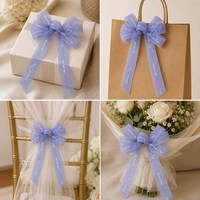 Rubans en organza imprimés en gros avec attaches torsadées pour les mariages, Noël, les boîtes cadeaux et les fournitures d'emballage pour boutiques