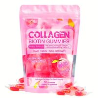 Complément de beauté végétalien pour cheveux, peau et ongles, Gommes à la biotine et au collagène pour éclaircir la peau, Gommes à la biotine et au collagène en forme d'ours vitaminés