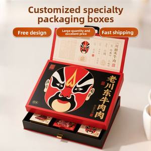 Caja de Regalo de Carne de Res Laochuan del Este de Sichuan, Caja de Embalaje Personalizada de Alta Gama para Especialidades Emblemáticas - Product Image 1