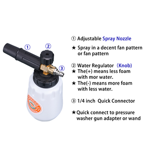 Canon à mousse de neige pour <span class=keywords><strong>nettoyeur</strong></span> haute pression avec adaptateur de baguette de pistolet de remplacement pour <span class=keywords><strong>Ryobi</strong></span> Husky - Product Image 3