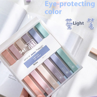 Set de 6 Marcadores Oblicuos Pastel, Estéticos, Fluorescentes, de Secado Rápido, Sin Manchas, Cuidado de los Ojos, para Estudiantes, Escolares, Diario