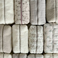 Trousse de Maquillage en Coton Doux et Durable, Fermeture Éclair, Écologique, Pliable, Idéale pour les Voyages et les Cosmétiques