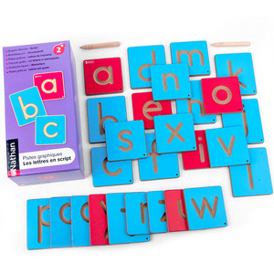 Bambini Giocattoli Educativi di Legno Scanalato Bordo <span class=keywords><strong>Calligrafia</strong></span> di Apprendimento Alfabeto Inglese Geometria Montessori Giocattoli Regali - Product Image 6