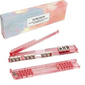 Nouveauté BST : Supports pour tuiles de mahjong de 18 pouces avec poussoirs, supports en plastique transparent antidérapants et boîte cadeau - Product Image 5