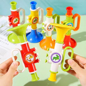 Colorful Plastic Musical Whistle Cartoon Loudspeaker Sound Small <strong>Horn</strong> Play Harmonica Whistle Instrument Musical Instruments