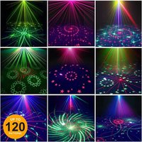 Projecteur de scène DJ YSH 240 à motifs, lumières LED laser stroboscopiques, activé par la voix, télécommande, indice de protection IP33, RGBW rouge UV, CRI élevé 95
