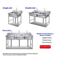 Évier modulaire en acier inoxydable à deux bacs, démontable, autoportant, double compartiment, taille personnalisée pour la restauration