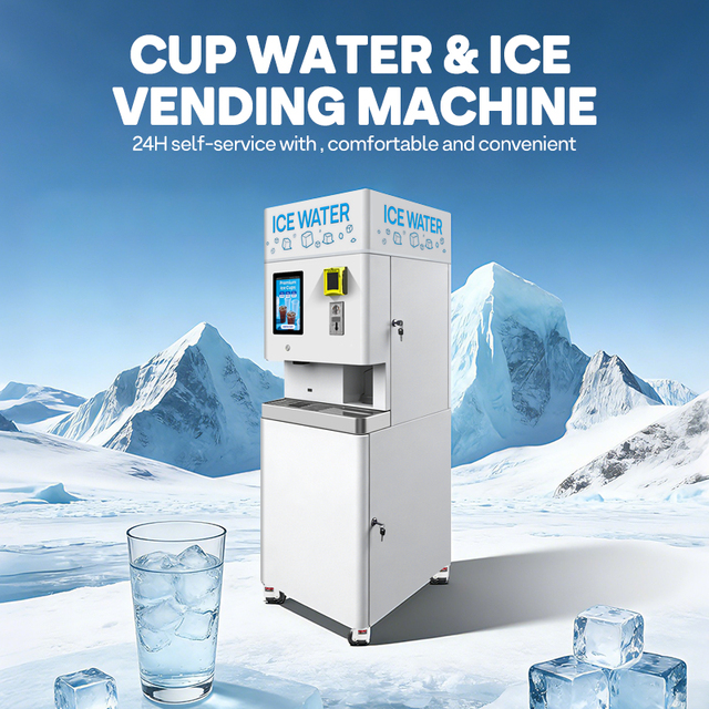 Haloo Vending Machine Manufacturer Commercial Ice Water Vending Machine Self Service Ice and Water Vending Machines