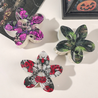 Pinces à cheveux Halloween imprimées UV, accessoires pour cheveux carrés creux, pinces à cheveux rectangulaires en plastique imprimées pour les filles, pour les fêtes
