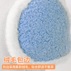 Teddy Fleece Earmuffs Blue Thickened Warm Ear <b>Covers</b> For Winter Cycling - Product Image 4