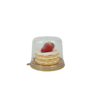 Boîte d'emballage dorée pour pâtisserie, fournitures de fête, boîte à muffins, cupcakes, tranches de gâteau, boîte à dessert individuelle en plastique avec couvercle transparent pour pâtisserie à domicile