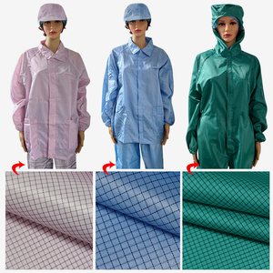 100% polyester antistatique 0.5 tissu sergé à grille vêtements de travail d'atelier sans poussière et de protection avec doublure pour une utilisation en atelier - Product Image 5