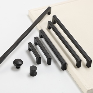 Modern minimalist wardrobe shoe cabinet cabinet drawer aluminum pull handle dark matte solid pull handle furniture hardware - Product Image 1