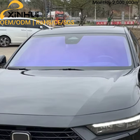 Film solaire pour vitres de voiture 3 plis, argent sputterisé, violet caméléon, 64% VLT, 100% anti-UV, 98% anti-IR, effet de changement de couleur, OEM