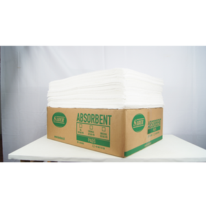 Tapis absorbant d'huile SABER de qualité industrielle, 160 unités, blanc, hydrophobe, pour l'élimination de l'huile uniquement, pour l'entretien quotidien et la gestion des déversements - Product Image 1