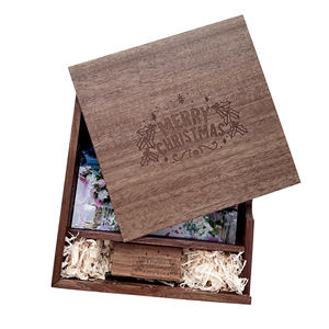 Boîte d'album photo en bois de noyer + clé USB 2.0 32 Go 64 Go clé USB clé USB Logo gravé personnalisé boîte d'emballage de cadeaux de mariage