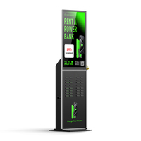 Station de recharge de téléphones portables à 32 emplacements, écran intelligent 43 pouces, partage de batteries externes, borne de location, recharge rapide avec application, distributeur automatique