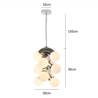 Lampe suspendue moderne en verre chromé, luminaire décoratif d'intérieur, idéal pour un salon, une salle à manger ou une chambre à coucher