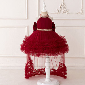 Vestido de Princesa de Lujo para Niñas, Venta al por Mayor, ODM OEM, Vestido de Fiesta sin Mangas, Largo hasta el Suelo, Vestido de Tul de Noche con Apliques de Flores 3D - Product Image 4