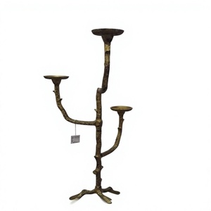 OEM Customized Aluminum Candle <b>Holder</b> Tall <b>Brass</b> Finish <b>Candlestick</b> <b>Holder</b> For Home Decoration Durable Design - Product Image 3
