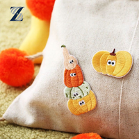 Patchs de broderie de fleurs de citrouille mignonnes pour Halloween et décor d'automne fer à repasser/coudre pour sacs chapeaux et bricolage artisanat tissu matériel principal