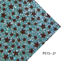 P515 Chunky Glitter Noir et Blanc Étoile PU Tissu Glitter Cuir pour sac à main cheveux accessoires artisanat fournitures