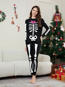 주식 있음 새로운 긴 소매 할로윈 가족 잠옷 세트 가족 할로윈 Pjs 매칭 - Product Image 4
